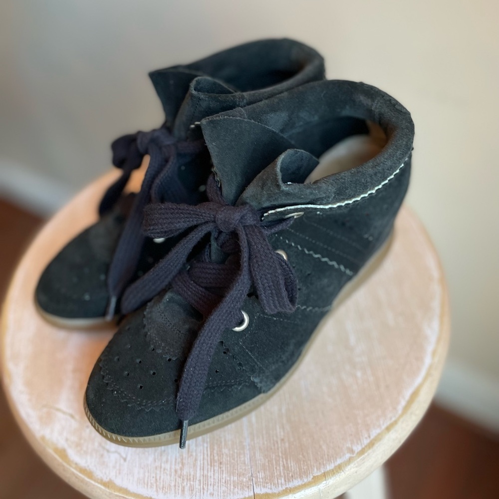 Isabel Marant Black Bobby Suede Sneaker Size 6.5